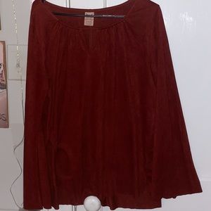 Rust Colored Top With Flare Sleeves